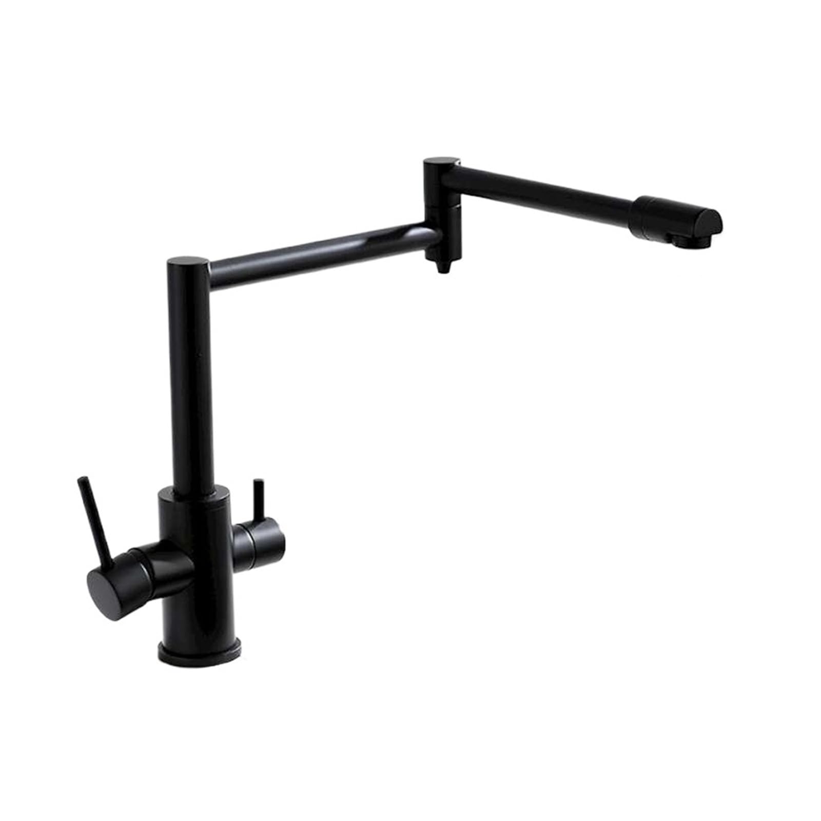 ZQFHSX Matte Black Kitchen Folding Tap with Pure Water Cold Hot 3 Way Filtered Faucet Mixer DIY Renovation