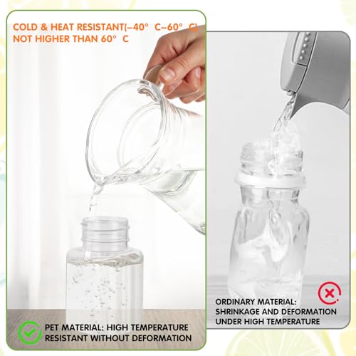 winbest 16 Stück Shot Flaschen zum Befüllen 100ml Plastikflaschen zum Befüllen mit Aufkleber Wiederverwendbare 100ml Flaschen Mini Flaschen zum Befüllen für Getränke Smoothies