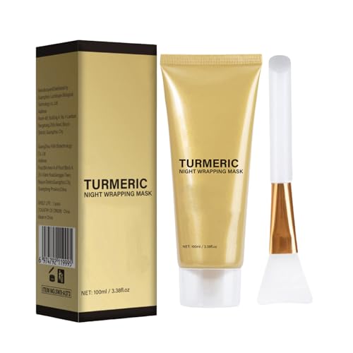 Máscara de colágeno con cepillo, mascarilla exfoliante con retinol, VC, cúrcuma, mascarillas nocturnas hidratantes para alisar, nutrir y tonificar la piel (2 unidades)