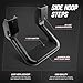DNA MOTORING 2 Pcs of Aluminum Side Hoop Steps, Universal Step Rails for Pickup & SUV & Truck, Non-Slip Stirrup Side Steps Assembly Compatible With Chevy GMC Toyota Ford, Black, SSTEP-BK