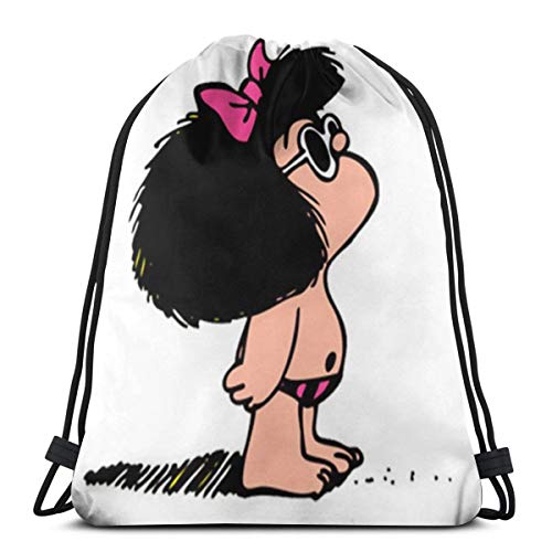 Fgjfdjj Toda Mafalda Mochila con cordón para niños  Bolsa de Gimnasia para y niñas