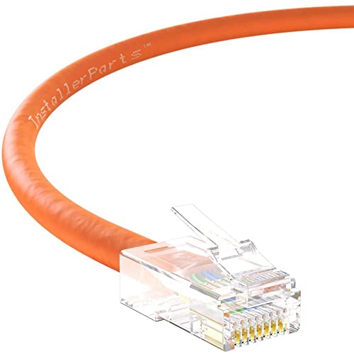 InstallerParts Ethernet Cable CAT6 Cable UTP Non-Booted 100 FT - Orange - Professional Series - 10Gigabit/Sec Network/High Speed Internet Cable, 550MHZ