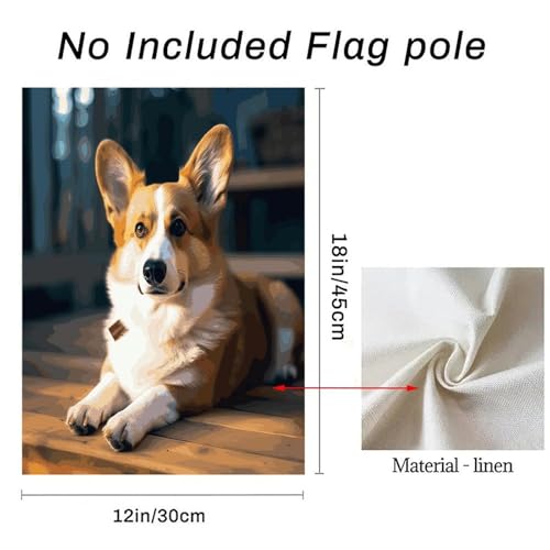 Bandera de jardín resistente doble cara Corgi para evitar desgaste solar 4