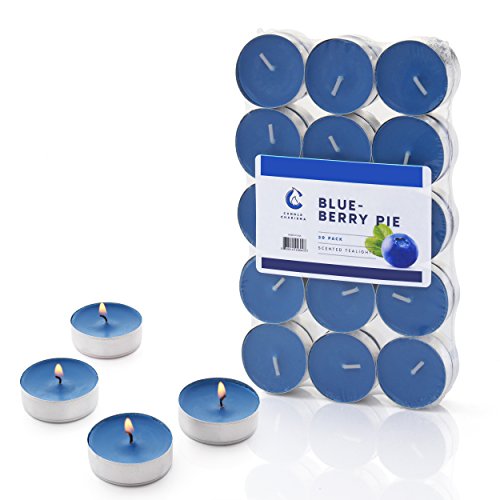 Blueberry Candle Scented Tealights - 30 Pack - Made in USA (Blueberry Pie)