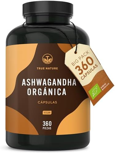 Ashwagandha ecológica - 360 Cápsulas (BIG PACK) - Dosis alta: 260...