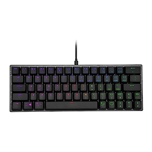 Image of Cooler Master SK620 60% Gunmetal Mechanical Keyboard with Low Profile Blue Switches, New and Improved Keycaps, and Brushed Aluminum Design | 60% Wired Keyboard, Low-Profile Blue Switches, Per-Key Rgb, Brushed Aluminum Top, Upgraded Keycaps, Detachable USB-C Cable