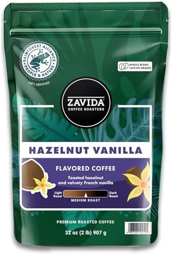 Hazelnut Vanilla Premium Whole Bean Coffee 0.9kg.