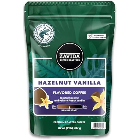 Zavida Hazelnut Vanilla Whole Bean Coffee 2 lb Cover