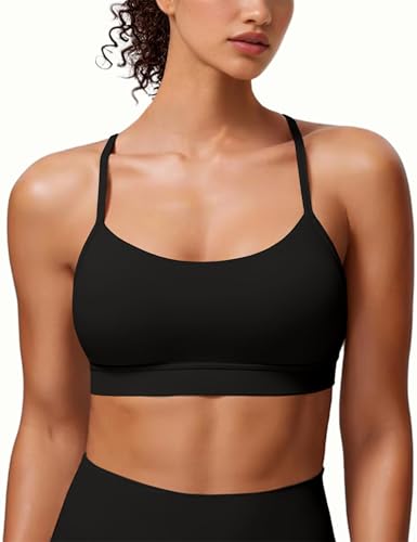 Image of MIRITY Padded Y-Back Sports Bra for Women - Racerback Low ImpactYoga Workout Top with Spaghetti Strap Pack of 3