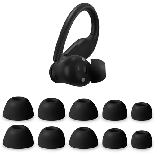 Geiomoo Silicone Ear Tips for Beats Powerbeats Pro 2 Replacement Eartips Earbuds Earpads (Black XS/S/M/L/XL)