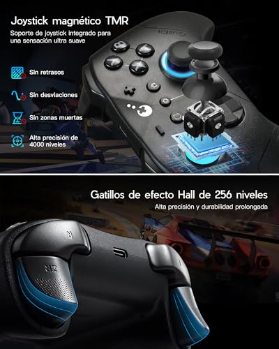 Mando Inalámbrico PC y Switch GuliKit ES PRO Negro con Joysticks TMR 3