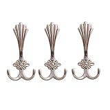 zlw-shop Perchero de Pared Ganchos de Capa de época-Casa rústica montada en la Pared Silver Metal Abrigo Sombrero de Toalla Sombrero Bolsos Bolsos Hook 3-Pack Perchero Pared