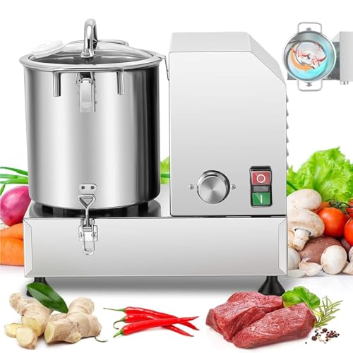 Procesador eléctrico de alimentos, picador de verduras y molinillo de carne de acero inoxidable, 6 L de alto rendimiento para cebollas, ajo, ensalada, electrodomésticos de cocina multifuncionales