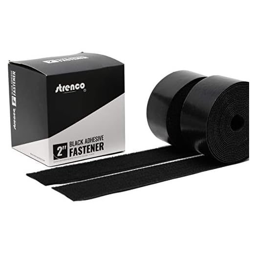 Strenco 2 Inch Hook and Loop Strips with Adhesive - 5 Yards - Heavy Duty Tape - Black Sticky Back Fastener