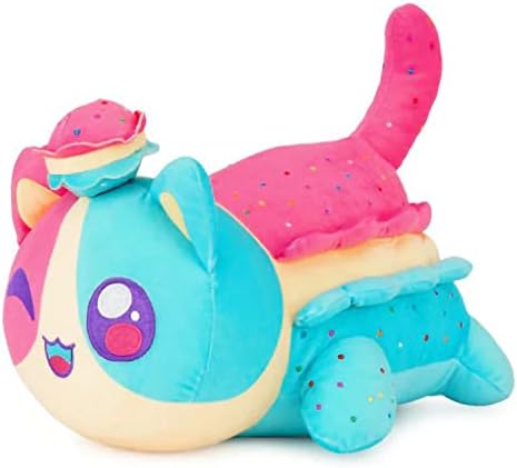 AOOPOO Meemeows Cat Plushie, Aphmau Meemeows Cat Food Plush Merch, Aphmau Cat Mee Meow Plush, Cute Anime Cartoon Cat Stuffed Animal Figure Toy Plush Pillow Gift for Fans Kids