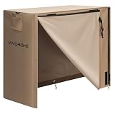 VIVOHOME 4ft Firewood Log Rack Cover, Heavy Duty 600D Oxford, Double Layer Outdoor Weather Resistant Fire Wood Storage Holder Cover with Zipper and Hook Loop Tape, Brown