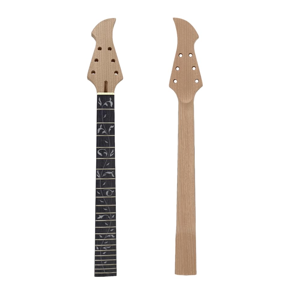 Mahoń Gitara Elektryczna Wymiana Szyi 22 Progi 63 cm Normalna Nakrętka Palisander Podstrunnica Biały Wykwintne Wkładki Śruba na pięcie (1)