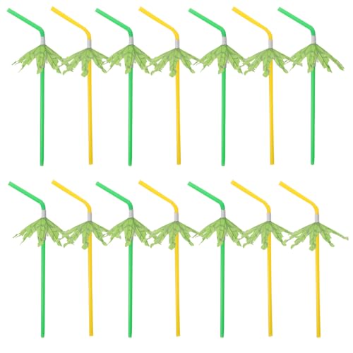 Pitillos desechables con sombrillas tropicales 100 pcs miniatura 1