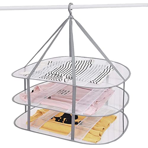 Wanjorlay SéChoir à Chandail à 3 Niveaux Suspendu VêTements Suspendus SéChoir à Linge éTendoir à Linge, Supports de SéChoir à VêTements Pliables