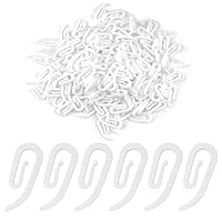 Lixiluxia 200 Stück Gardinenhaken, Vorhanghaken aus Kunststoff für Duschvorhang, Gardinen (Weiß)