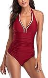 Traje de baño de una pieza con un estilo envolvente, parte superior de bikini push up con tirantes, se puede ajustar libremente y hacer un ajuste perfecto.