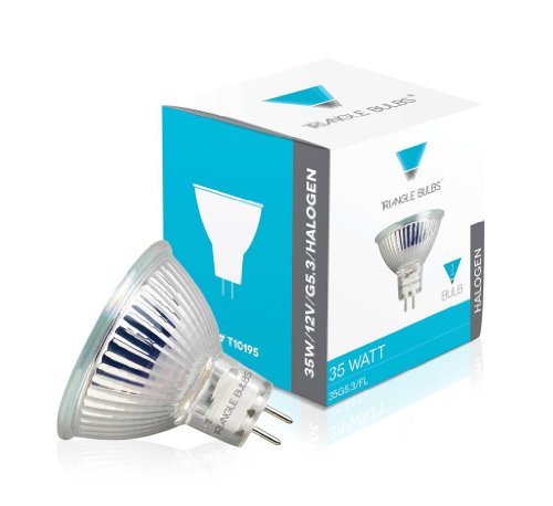 Triangle Bulbs T10195-10 (10 pack) - Q35MR16/FL, 35 Watt, MR16, 12 Volt, GU5.3 Bi-Pin Base, Halogen Flood Light Bulb, 10 Pack