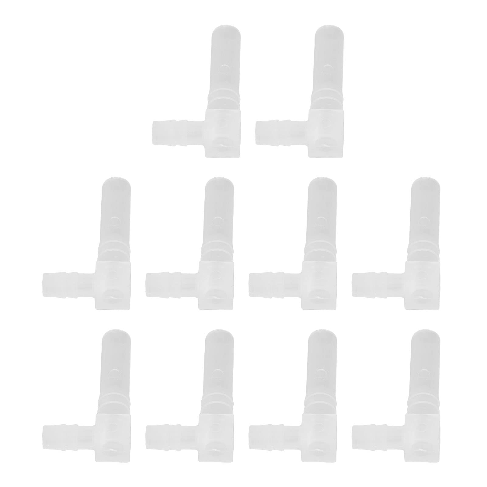 Respicefinem 10Pcs Elbow Barb Fitting 90 Degree PP Hose Connector Reducing 8x10mm Ideal for Pharmaceutical Food And Beverage Laboratory Aquarium Accessories