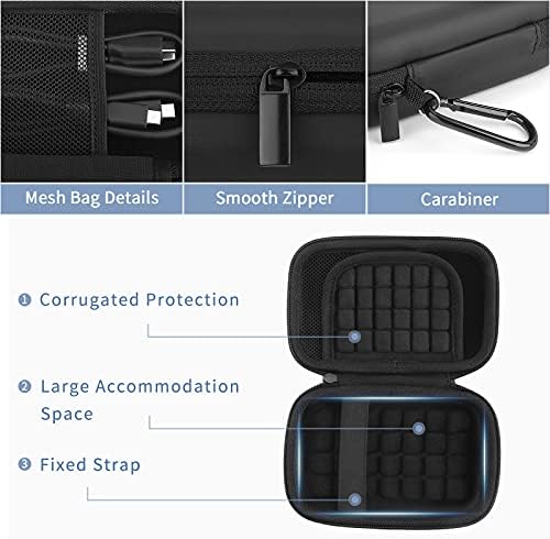 Hard Drive Case for Portable External WD Elements / WD My Passport/ Toshiba Canvio Basics/Seagate Hardrive, Protective Cover Storage Bag (Black)