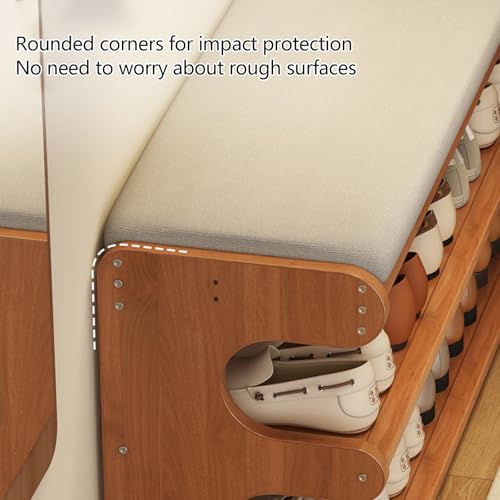 Banco de zapatos para pasillo y baño mueble organizador de calzado estrecho 4