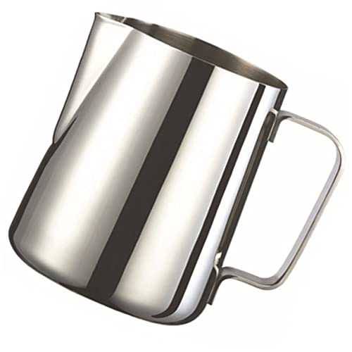 CONGARTENO Pot à Lait Inox Argenté Mousseur pour Cappuccino Compatible Mousseurs Manuels Inox et Facile à Nettoyer