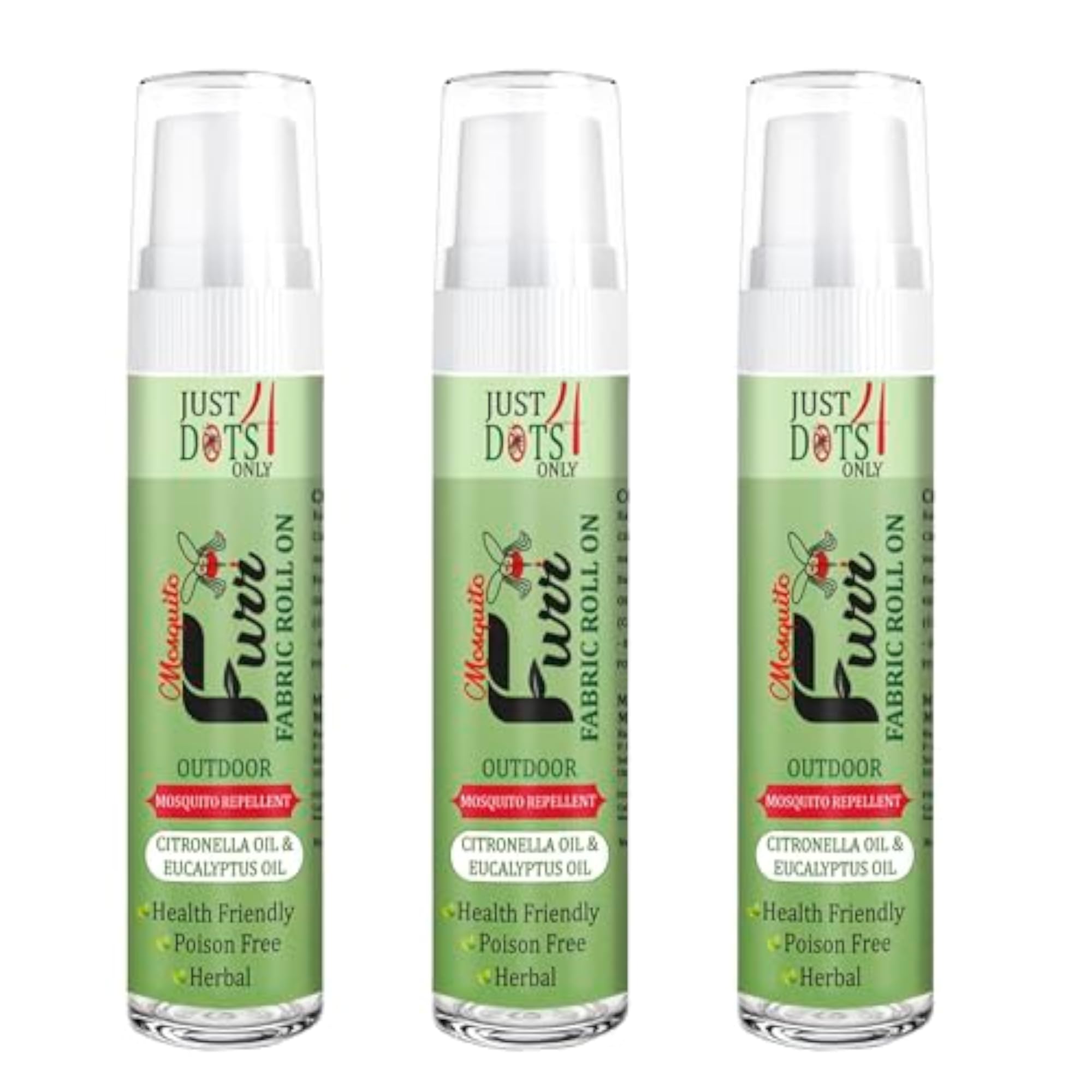100% Natural Repellent Fabric Roll-On, 9 ml Pack of 3
