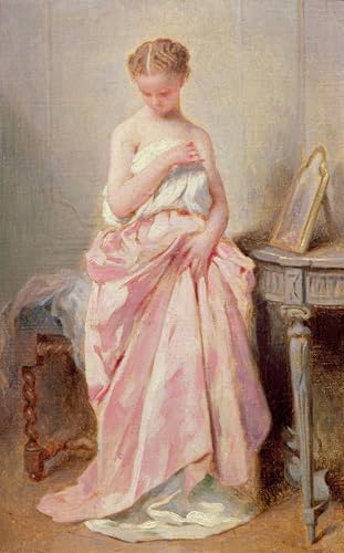 Tableaux Graffiti Art Mural d'une jeune fille en robe rose, poster moderne 60x90cm
