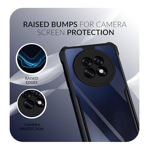 Image of Back Cover Case + Screen Protector for Oppo F31 Pro Plus 5G | Transparent Black | PC Anti Yellow Mobile Phone Case Cover for Oppo F 31 Pro Plus / F31 Pro Plus 5G | 360 Degree Protection