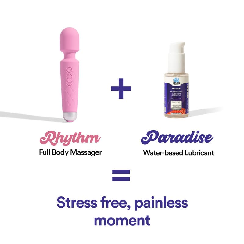 Image of Bloom Rhythmic Combo for Muscle Relaxation | 1 Wand Massager & 1 Water-Based Lubrication (50ml)