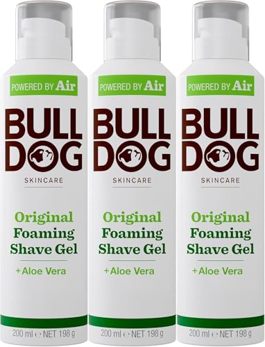 Gel de rasage moussant original Bulldog lot de 3 rasage lisse et revitalisant pour homme