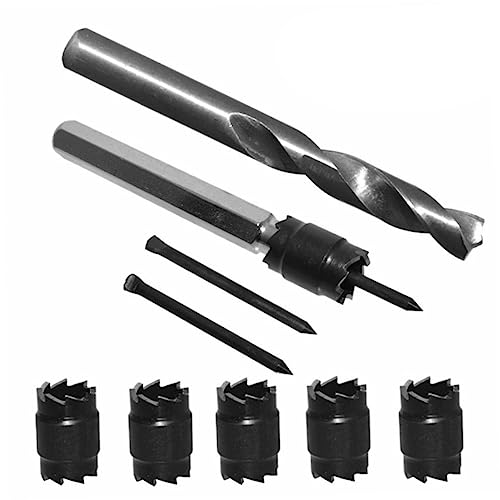 Generic 9pcs High Speed Steel Spot Weld Drill Bit Set Cobalt Spot Weld Drill Drilling Tool for Cars Trucks and Bikes