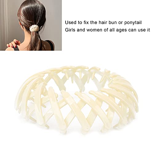 Bird's Nest Hair Clip,Bird Nest Shaped Hair Clips Expandable Bun Ponytail Holder Hair Claw Clamp Accessories for Women Girls Hair Accessories(Off-white) - Image 2