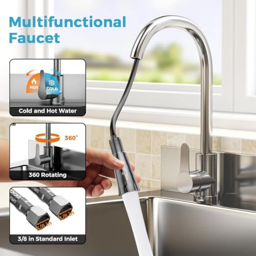 Image of Stainless Steel Utility Sink Freestanding Single Bowl Garage Sink | Shop Sink for Laundry Basement Garden Kitchen Outdoor, w /t Cold & Hot Water Lines, Rapid Drainage, 16 Gallon Large Capacity