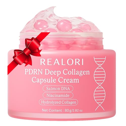 realori PDRN Capsule Cream with Vitamin C & Collagen – Korean Boba Moisturizer for Face, Pink Jelly Cream for Deep Hydration, Skin Repair, and Glow – Korean Skincare Gel for All Skin Types