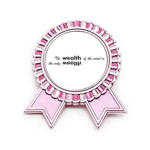 Broche rose en métal taille M avec citation inspirante pour vêtement