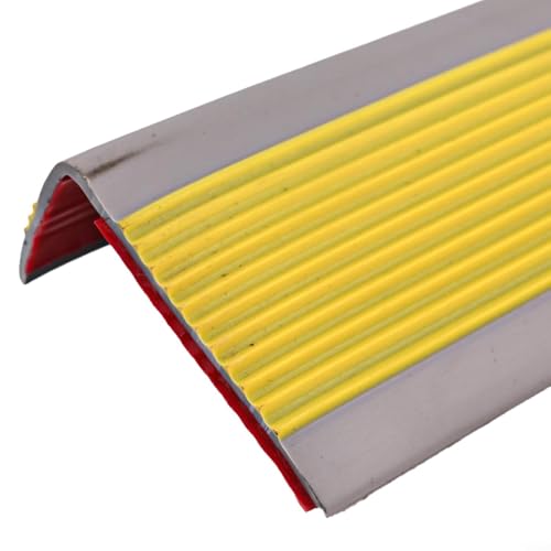 Strisce antiscivolo in gomma per scale a forma di L per una maggiore sicurezza, protezione per bordi delle scale in vinile PVC per scale in legno, metallo, vetro, facile installazione, non richiede