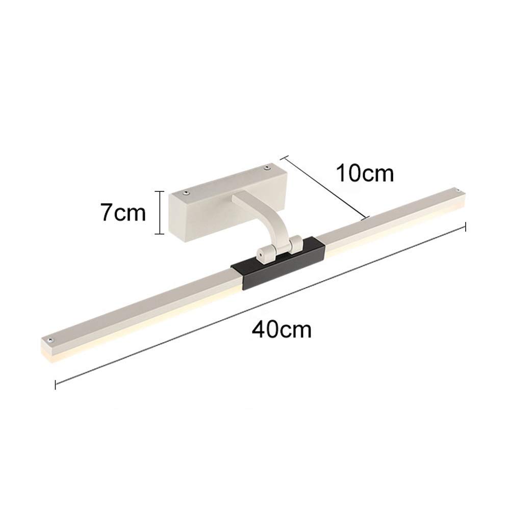 Badezimmerspiegelleuchten, LED-Make-up-Licht, Moderne versenkbare Spiegel-Frontlampe für Waschraum, Bad, Wandleuchten, Halterung, Warmweiß, 9 W