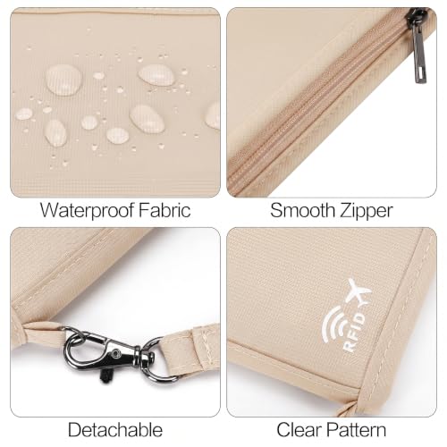 Image of Neck Wallet Lightweight RFID Blocking Waterproof Travel Pouch Passport Wallets for Women Men