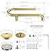 𝐔𝐩𝐠𝐫𝐚𝐝𝐞𝐝 Toilet Grab Bars 16 Inch - Toilet Paper Holder Grab Bar Stainless Steel Knurled Toilet Grab Bars for Seniors Bathtub Bathroom Rails for Elderly Bath Safety Balance Support, Gold