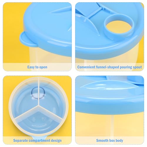 Image of Accmor Baby Formula Dispenser On The Go, Non-Spill Rotating Three-Compartment Formula Container to Go, Milk Powder Kids Snack Container for Infant Toddler Travel, Blue, 2 Pack