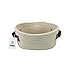 ICEBLUE HD Mini Beige Natural Cotton Rope Dog Toys Basket Nursery Basket Catchall with Leather Handles