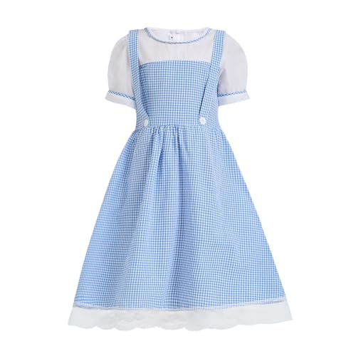 Disfraz completo clásico para niñas en azul y blanco miniatura 3