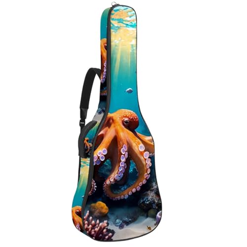 Housse pour guitare acoustique 40-42 pouces étanche motif pieuvre