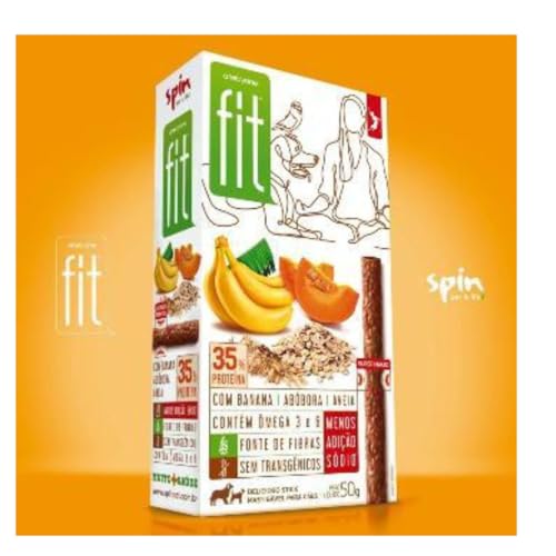 Kit 8 Petisco Para Cães Spin Fit Pet Bifinho Sabor Banana Snacks Saborosos