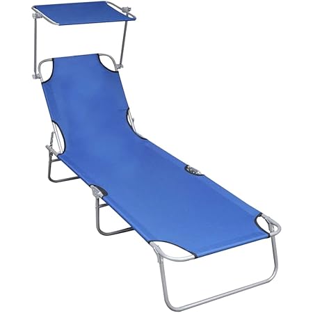 Amazon.com: VidaXL - Tumbona plegable con dosel de peso ligero, resistente  al aire libre, jardín, patio, playa, camping, sofá cama, aluminio azul :  Patio, Césped y Jardín